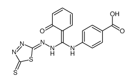 4-[[(Z)-(6-oxocyclohexa-2,4-dien-1-ylidene)-[(2Z)-2-(5-sulfanylidene-1,3,4-thiadiazol-2-ylidene)hydrazinyl]methyl]amino]benzoic acid Structure