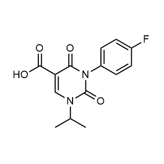 3-(4-氟苯基)-2,4-二氧代-1-(丙-2-基)-1,2,3,4-四氢嘧啶-5-羧酸结构式