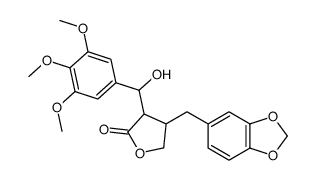 4-(1,3-Benzodioxol-5-ylmethyl)-3-[hydroxy(3,4,5-trimethoxyphenyl) methyl]dihydro-2(3H)-furanone Structure