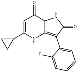 5-环丙基-3-(2-氟苯基)-1H-吡咯并[3,2-B]吡啶-2,7-(4H,7AH)-二酮结构式