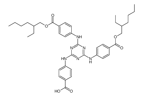 4-(4,6-bis(4-((2-ethylhexyloxy)-carbonyl)phenylamine)-1,3,5-triazin-2-ylamino)benzoic acid Structure