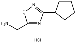 (3-环戊基-1,2,4-噁二唑-5-基)甲胺盐酸盐结构式