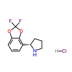 (S)-2-(2,2-二氟苯并[d] [1,3]间二氧杂环戊烯-4-基)吡咯烷盐酸盐结构式