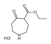 Hexahydro-5-oxo-1H-azepine-4-carboxylic acid ethyl ester hydrochloride Structure