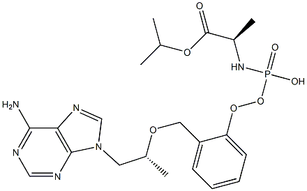 isopropyl ((S)-((((R)-1-(6-amino-9H-purin-9-yl)propan-2-yl)oxy)methyl)(phenoxy)phosphoryl)-D-alaninate Structure