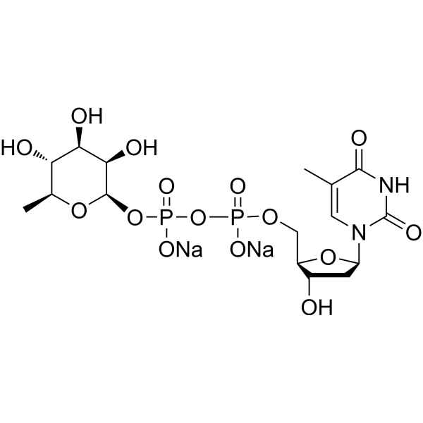 Thymidine-5'-diphosphate-L-rhamnose disodium结构式