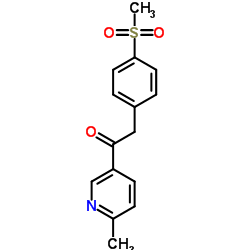 1-(6-甲基吡啶-3-基)-2-[4-(甲基磺酰基)苯基]乙酮结构式
