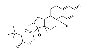 1,4-孕甾二烯-9alpha-氟-16alpha-甲基-11beta,17alpha,21-三醇 3,20-二酮 21-叔丁基乙酸酯结构式