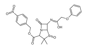 4-nitrobenzyl [2S-(2alpha,5alpha,6beta)]-3,3-dimethyl-7-oxo-6-(phenoxyacetamido)-4-thia-1-azabicyclo[3.2.0]heptane-2-carboxylate 4-oxide Structure