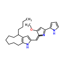 Butylcycloheptylprodigiosin structure