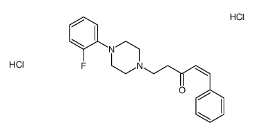(E)-5-[4-(2-fluorophenyl)piperazin-1-yl]-1-phenylpent-1-en-3-one,dihydrochloride结构式