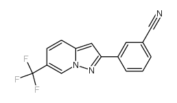 3-(6-(三氟甲基)吡唑并[1,5-a]2-吡啶)苯甲腈结构式