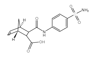 3-(4-磺酰基-苯基氨基甲酰)-双环[2.2.1]-5-庚烯-2-羧酸结构式