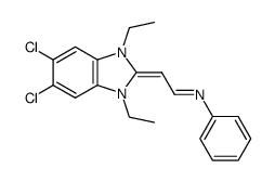 2-(2'-anilinoethenyl)-5,6-dichloro-1,3-diethylbenzimidazole结构式