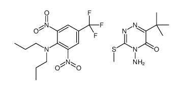 4-amino-6-tert-butyl-3-methylsulfanyl-1,2,4-triazin-5-one,2,6-dinitro-N,N-dipropyl-4-(trifluoromethyl)aniline Structure