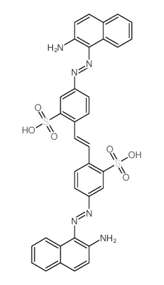 Benzenesulfonic acid, 2,2-[(E)-1,2-ethenediyl]bis[5-[(E)-(2-amino-1-naphthalenyl)azo]- Structure