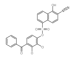 5-[4-benzoyl-2,3-bis[(6-diazonio-5-oxidonaphthalen-1-yl)sulfonyloxy]phenoxy]sulfonyl-2-diazonionaphthalen-1-olate Structure