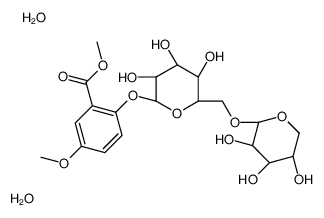 methyl 5-methoxy-2-[(2S,3R,4S,5S,6R)-3,4,5-trihydroxy-6-[[(2S,3R,4S,5R)-3,4,5-trihydroxyoxan-2-yl]oxymethyl]oxan-2-yl]oxybenzoate,dihydrate Structure