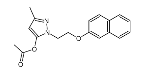 5-acetoxy-3-methyl-1-(2-naphthalen-2-yloxy-ethyl)-1H-pyrazole结构式