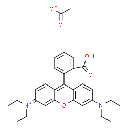 9-(2-carboxyphenyl)-3,6-bis(diethylamino)xanthylium acetate结构式