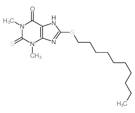 6H-Purin-6-one,8-(decylthio)-1,2,3,9-tetrahydro-1,3-dimethyl-2-thioxo- Structure