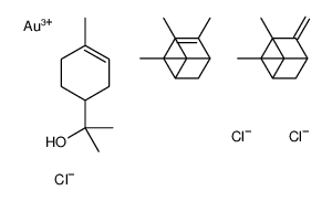 6,6-dimethyl-4-methylidenebicyclo[3.1.1]heptane,gold(3+),2-(4-methylcyclohex-3-en-1-yl)propan-2-ol,4,6,6-trimethylbicyclo[3.1.1]hept-3-ene,trichloride Structure