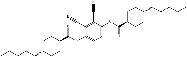 2,3-二氰基-1,4-亚苯基双([反式(反式)]-4-戊基-环己烷羧酸)酯结构式