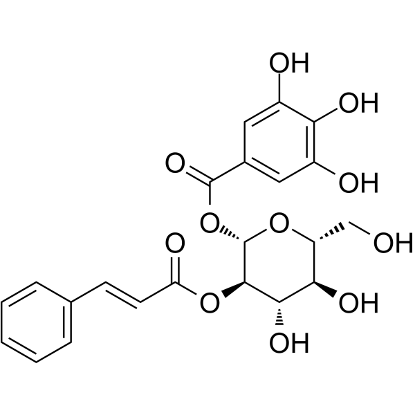 2-O-肉桂酰基-1-O-没食子酰基-Β-D-葡萄糖苷结构式