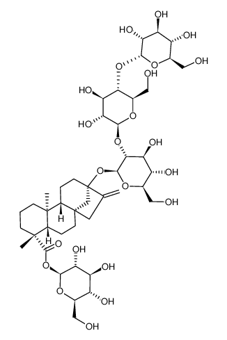13-O-[β-maltosyl(1->2)-β-D-glucosyl]-19-O-β-D-glucosyl-steviol结构式