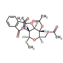 甲基3,4,6-三-O-乙酰-2-脱氧-2-邻苯二甲酰亚氨基-1-硫代-β-D-吡喃葡萄糖苷结构式