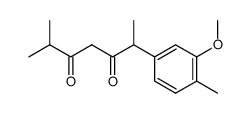 2-(3-methoxy-4-methylphenyl)-6-methylheptane-3,5-dione结构式