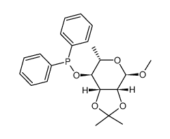 methyl 2,3-O-isopropylidene-4-O-(diphenylphosphino)-α-L-rhamnopyranoside结构式