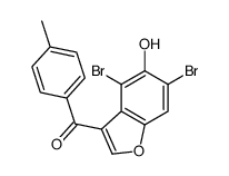 (4,6-dibromo-5-hydroxy-1-benzofuran-3-yl)-(4-methylphenyl)methanone Structure