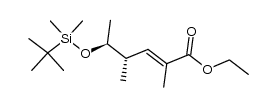 (4S,5S)-5-((1,1-dimethylethyl)dimethylsiloxy)-2,4-dimethyl-2-hexenoic acid ethyl ester结构式
