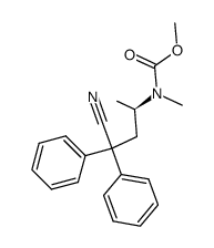 (R)-(+)-4-(N-carbomethoxy-N-methyl)-2,2-diphenylvaleronitrile Structure