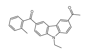 3-acetyl-6-(o-methyl benzoyl)-N-ethylcarbazole Structure