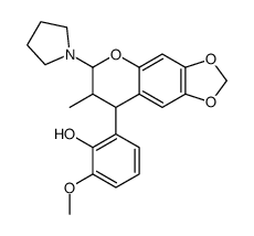 2-methoxy-6-(7-methyl-6-pyrrolidin-1-yl-7,8-dihydro-6H-[1,3]dioxolo[4,5-g]chromen-8-yl)phenol Structure