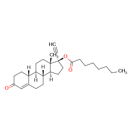 庚酸炔诺酮杂质 01结构式