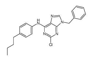 9-benzyl-N-(4-butylphenyl)-2-chloropurin-6-amine结构式