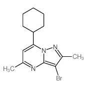 3-溴-7-环己基-2,5-二甲基吡唑并[1,5-a]嘧啶结构式