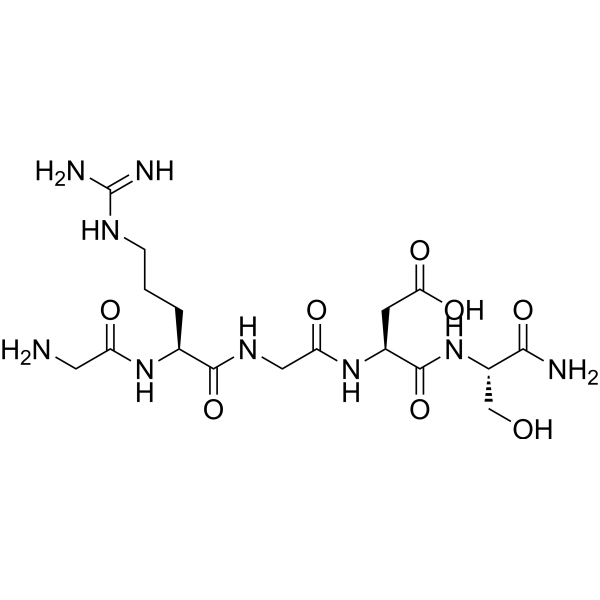 H-Gly-Arg-Gly-Asp-Ser-NH2 trifluoroacetate salt结构式