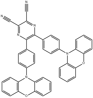 5,6-Bis[4-(N-phenoxazine)phenyl]-2,3-dicyanopyrazine Structure
