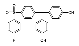 4-[1-[4-(4-fluorophenyl)sulfonylphenyl]-1-(4-hydroxyphenyl)ethyl]phenol结构式