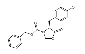 (S)-3-benzyloxycarbonyl-4-(4-hydroxyphenyl)methyloxazolidin-5-one Structure