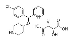 2-[(S)-(4-氯苯基)(4-哌啶基氧基)甲基]吡啶 (2R,3R)-2,3-二羟基丁二酸盐结构式