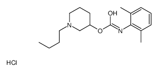 (1-butylpiperidin-1-ium-3-yl) N-(2,6-dimethylphenyl)carbamate,chloride Structure