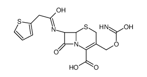(6R-trans)-3-[(carbamoyloxy)methyl]-8-oxo-7-(2-thienylacetamido)-5-thia-1-azabicyclo[4.2.0]oct-2-ene-2-carboxylic acid Structure