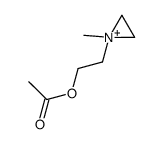 2-(1-methylaziridin-1-ium-1-yl)ethyl acetate结构式