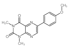 2,4(1H,3H)-Pteridinedione,6-(4-methoxyphenyl)-1,3-dimethyl- Structure