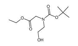 [tert-Butoxycarbonyl-(2-hydroxy-ethyl)-amino]-acetic acid ethyl ester Structure